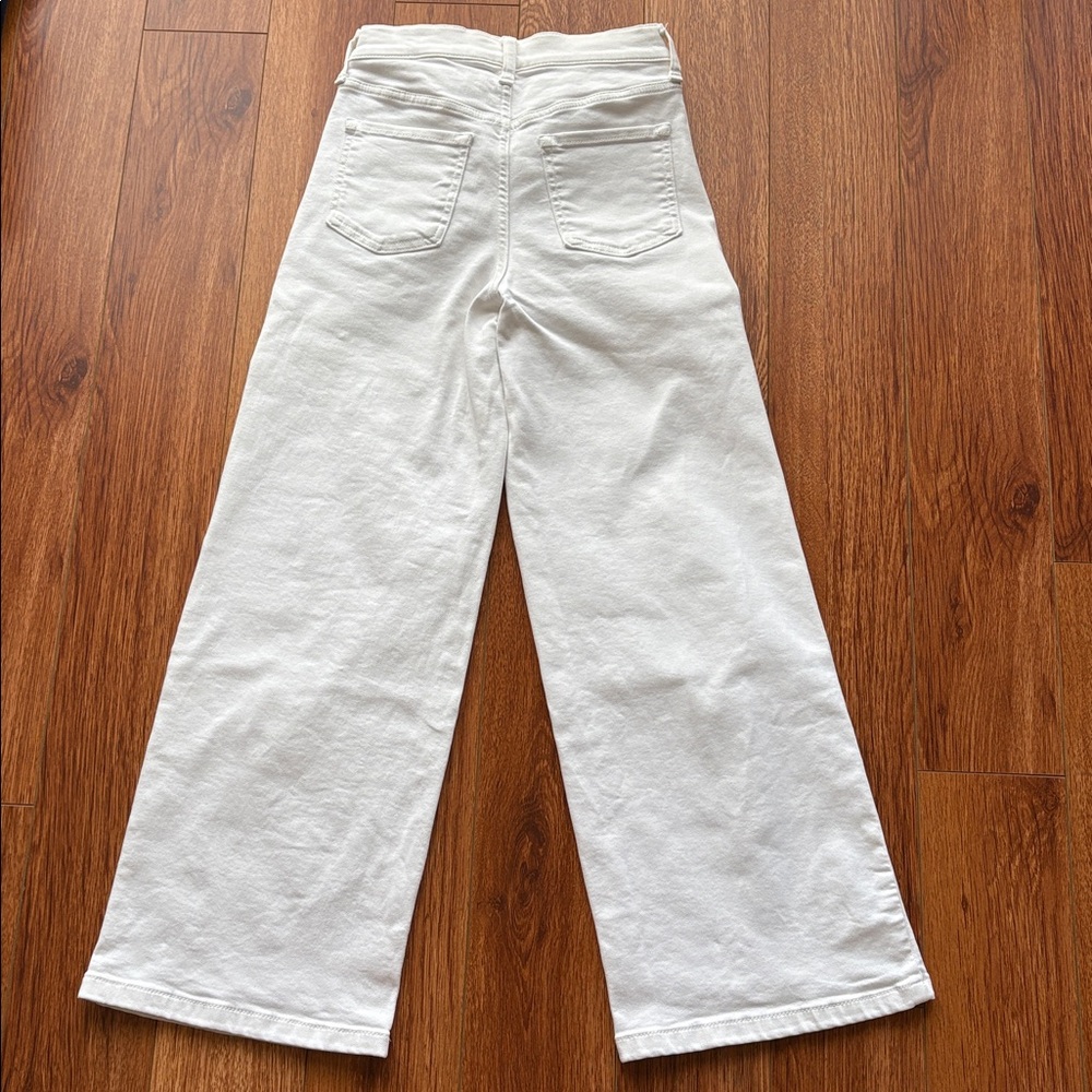 Banana Republic Factory Wide-Leg High Rise Jeans Pure White 25P Petite EUC - Picture 3 of 10